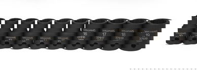 10 - 16MM Williams 1/2" Dr Shallow Impact Socket Set 12 Pt 10 Pcs - 37925