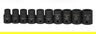10 - 16MM Williams 1/2" Dr Shallow Impact Socket Set 12 Pt 10 Pcs - 37925