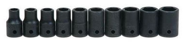10 - 19MM Williams 1/2" Dr Shallow Impact Socket Set 6 Pt 10 Pcs - MS-4-10HRC