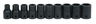 10 - 19MM Williams 1/2" Dr Shallow Impact Socket Set 6 Pt 10 Pcs - MS-4-10HRC