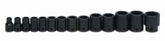 3/8 - 1 1/4" Williams 1/2" Dr Shallow Impact Socket Set 6 Pt 14 Pcs - WS-4-14