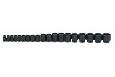3/8 - 1 1/2" Williams 1/2" Dr Shallow Impact Socket Set 6 Pt 19 Pcs - WS-4-19RC