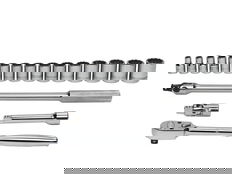 3/8 - 1 1/4" Williams 1/2" Dr Shallow Socket & Tool Set 12 Pt 19 Pcs & Tool Box - WSS-19FTB