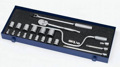 3/8 - 1 1/4" Williams 1/2" Dr Shallow Socket & Tool Set 12 Pt 22 Pcs - WSS-22F