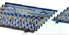 3/8 - 1 1/4" Shallow & 1/2 - 1 1/8" Deep Williams 1/2" Dr Socket & Tool Set 12 Pt 30 Pcs & Tool Box - WSS-30FTB