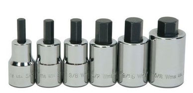 1/4 - 4/8" Williams 1/2" Dr Hex Bit Socket Set 6 Pcs - WSSS-6RC