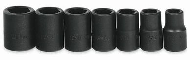 7/16 - 13/16" Williams 1/2" Dr Shallow Impact Socket Set 6 Pt 7 Pcs - WS-4-7RC