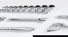 3/8 - 7/8" Williams 3/8" Dr Shallow Socket & Tool Set 6 Pt 12 Pcs - WSB-12HF