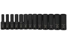 7 - 19MM Williams 3/8" Dr Deep Impact Socket Set 12 Pt 13 Pcs - 36924