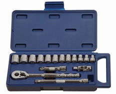 8 - 19MM Williams 3/8" Dr Shallow Socket & Tool Set 6 Pt 15 Pcs - 50665