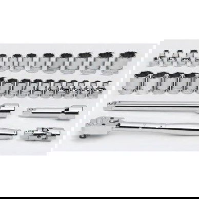6 - 19MM Williams 3/8 Dr Shallow Socket & Tool Set 6 Pt 18 Pcs - MSB-18HF