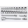 6 - 19MM Williams 3/8 Dr Shallow Socket & Tool Set 6 Pt 18 Pcs - MSB-18HF