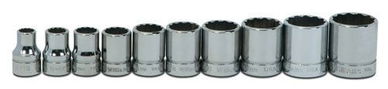 5/16 - 7/8" Williams 3/8" Dr Shallow Socket Set 12 Pt 10 Pcs - WSB-10RC