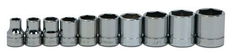 5/16 - 7/8" Williams 3/8" Dr Shallow Socket Set 6 Pt 10 Pcs - WSB-10HRC