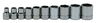 5/16 - 7/8" Williams 3/8" Dr Shallow Socket Set 6 Pt 10 Pcs - WSB-10HRC