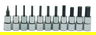 1/16 - 5/16" Williams 1/4" Dr Hex Bit Set 11 Pcs - WSM-11TRC