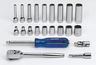 5/32 - 9/16" Williams 1/4" Dr Shallow & Deep Socket & Tool Set 6 Pt & 12 Pt 22 Pcs - WSM-22F