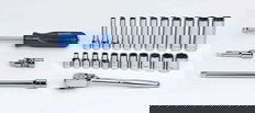 5/32 - 9/16" Williams 1/4" Dr Shallow & Deep Socket & Tool Set 6 Pt 26 Pcs - WSM-26HF