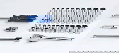 5/32 - 9/16" Williams 1/4" Dr Shallow & Deep Socket & Tool Set 6 Pt 26 Pcs - WSM-26HF