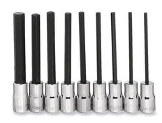 3/32 - 15/16" Williams 1/4" Dr Long Hex Bit Socket Set 9 Pcs - WSMS-9LRC