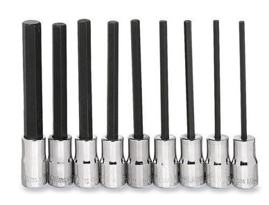 3/32 - 15/16" Williams 1/4" Dr Long Hex Bit Socket Set 9 Pcs - WSMS-9LRC