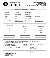 Tohnichi NIST Certificate Of Calibration - Nist Cert Fee