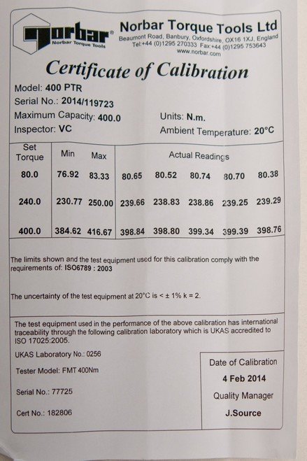 3/4'' Dr 370 - 1100 ft lbs / 500 - 1500 Nm Norbar Preset Torque