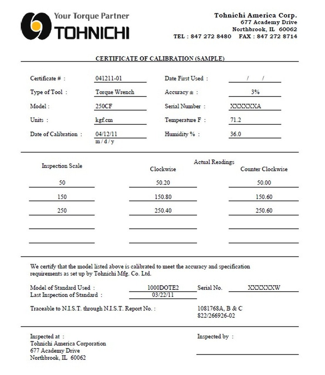 1/4" Dr 32 - 80 In Oz Tohnichi Preset Torque Screwdriver - RNTD60CN