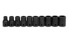 10 Piece Williams 1/2" Dr Shallow Impact Socket Set on Clip Rail 6 Pt - JHWMS410HRC