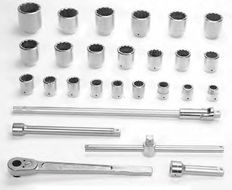 1 1/16 - 3 1/8 Williams SAE 1" Dr Socket & Drive Tool Set 12 Pt 27 Pcs - JHWWSX-28