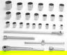1 1/16 - 3 1/8 Williams SAE 1" Dr Socket & Drive Tool Set 12 Pt 27 Pcs - JHWWSX-28