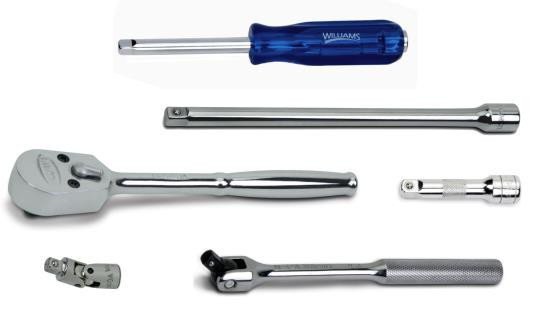 6 Piece Williams 1/4" Dr Ratchet and Drive Tool Set - JHWDTM-6