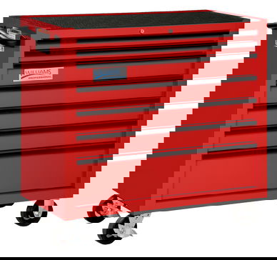 40" Williams Roll Cabinet - 7 Drawer - Red - W40RC7