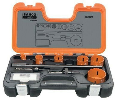 7/8 - 2 1/2" Bahco Bi-Metal Electricians Holesaw Set 9 Pcs - 862109
