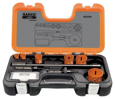 3/4 - 2 1/4" Bahco Bi-Metal Plumbers Holesaw Set 9 Pcs - 862209