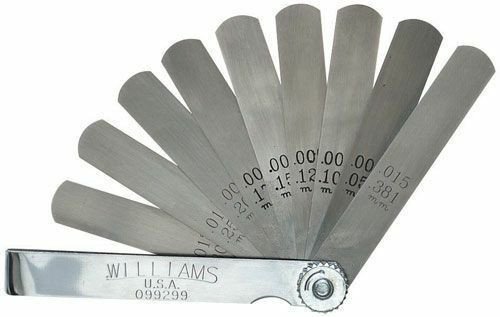 Williams 10 Blades Standard Feeler Gauge Set - GS-2
