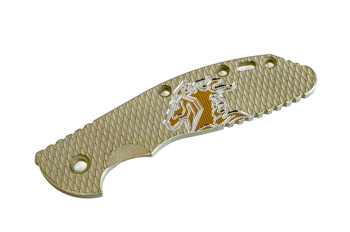 ExpProductCell_XM-24-Titanium Scale-Textured-Milled Horse Head Logo-Battle Green-Bronze/Silver