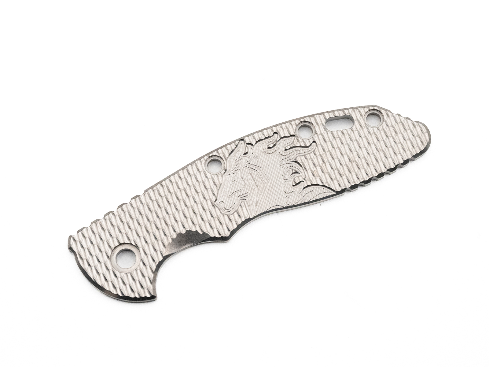 3.5" XM18-SKINNY-Titanium Scale-Milled Horse Head Logo-Textured-Stonewash 3.5" XM18-SKINNY-Titanium Scale-Milled Horse Head Logo-Textured-Stonewash