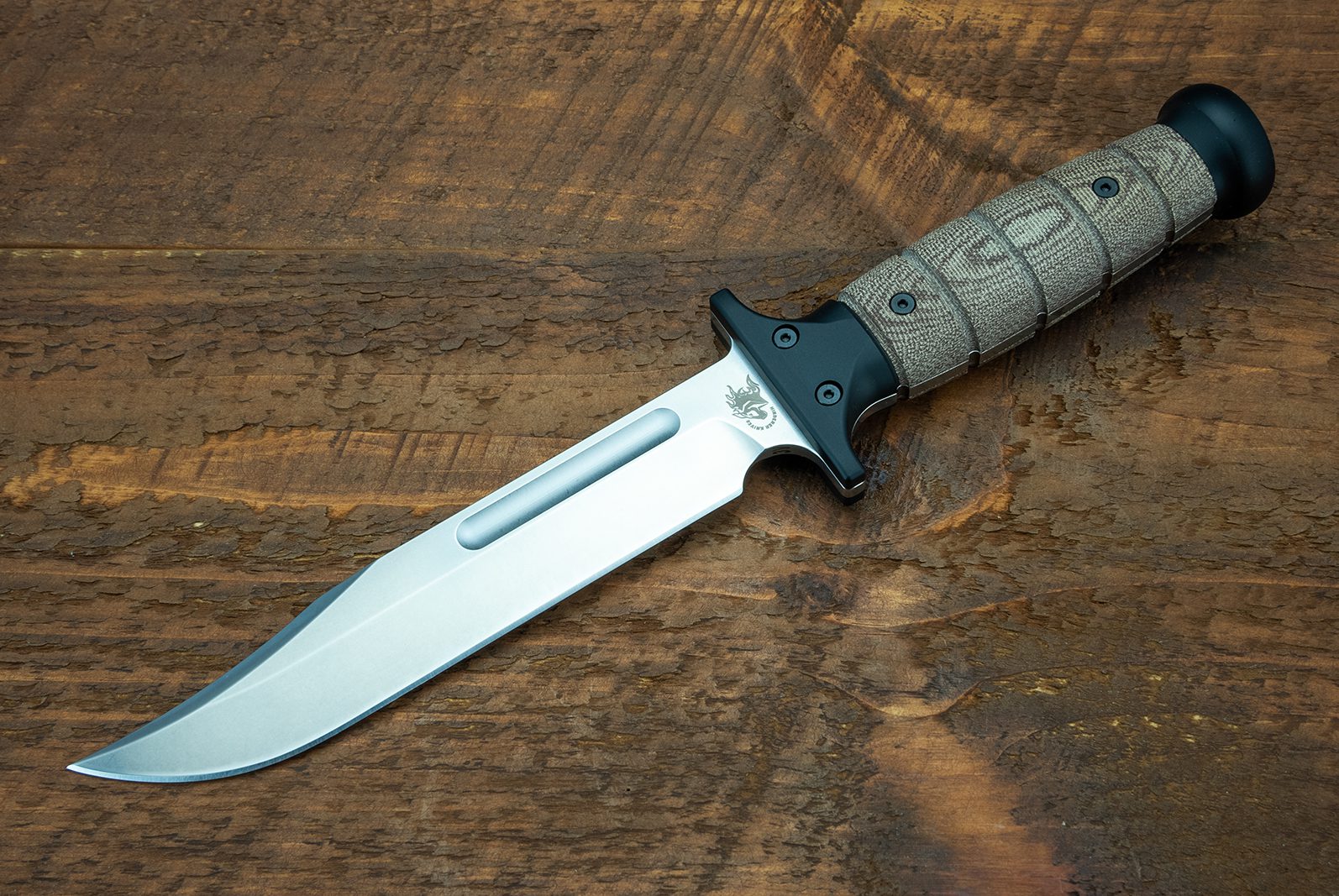 ExpProductCell_Rick Hinderer Knives "KaBar"-3V-Stonewash-Brown Micarta