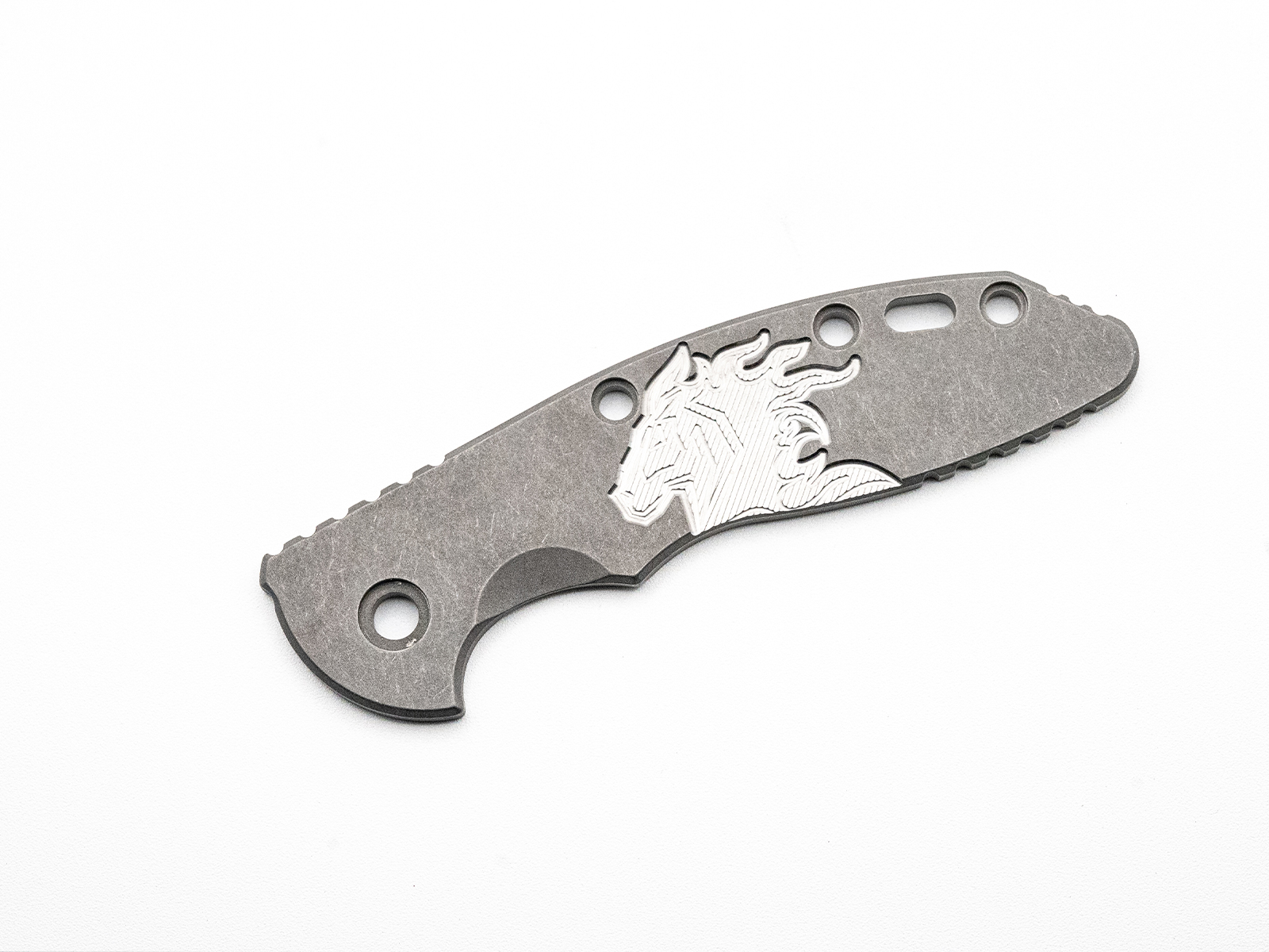 ExpProductCell_3.5" XM18 Titanium Scale-Milled Horse Head Logo-Smooth-Working Finish-Silver/Silver