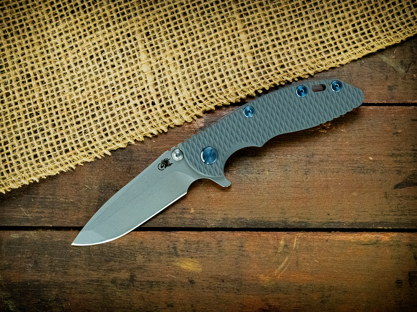 XM-18 3" Spanto-Working Finish-Grey G10-Light Blue Ti Hardware XM-18 3" Spanto-Working Finish-Grey G10-Light Blue Ti Hardware