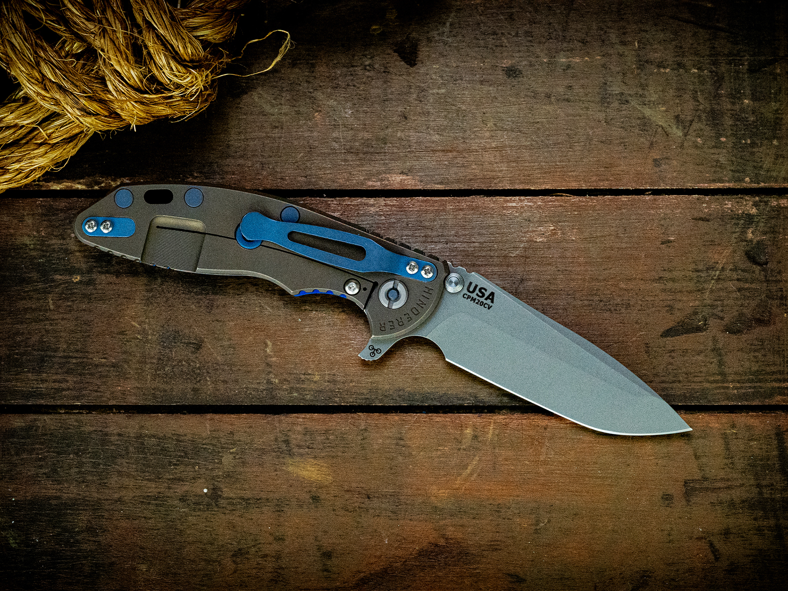 ExpProductCell_XM-18 3.5"-20CV-Spanto-Battle Bronze-Blue G10-Battle Blue Ti Hardware