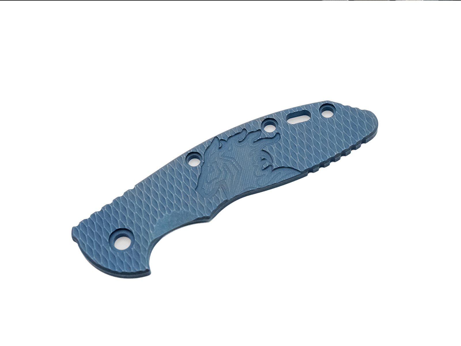3.5" XM18 Titanium Scale-Milled Horse Head Logo-Textured-Battle Blue 3.5" XM18 Titanium Scale-Milled Horse Head Logo-Textured-Battle Blue