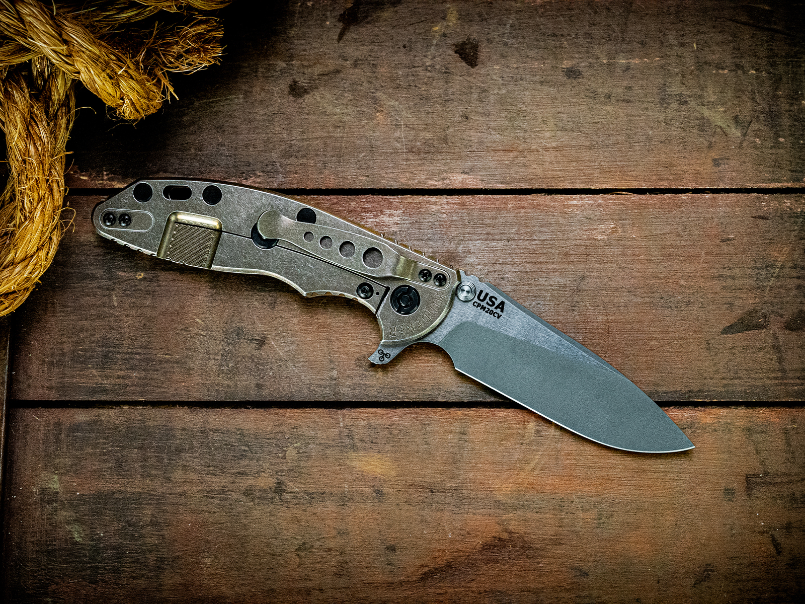 ExpProductCell_XM-18 3.5"-20CV-Slicer-Hollow Ground-Working Finish Two Tone Blade-Stonewash Bronze Special Finish-FDE G10-Black Nitride Hardware