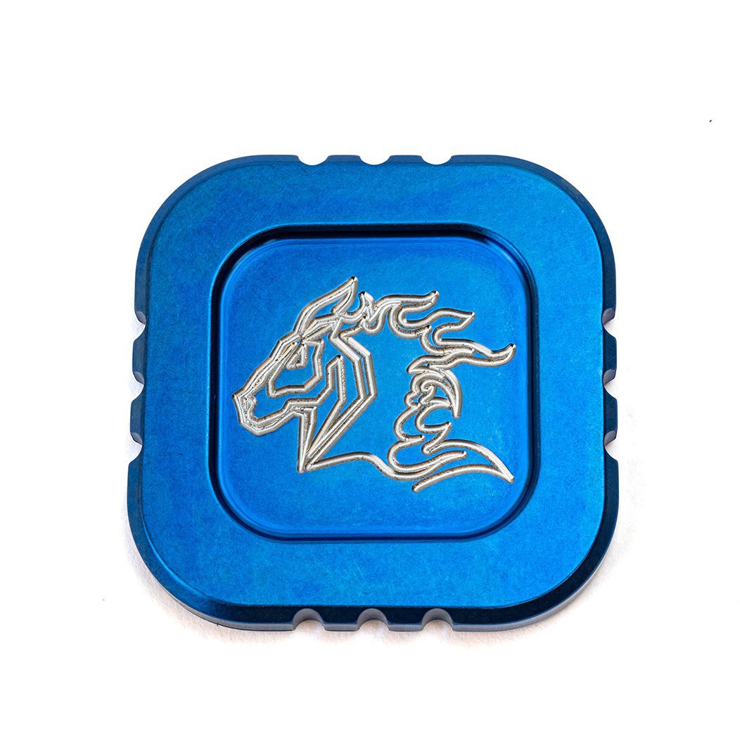 Steel Flame/Hinderer - Titanium Filler Tab Challenge Coin - Stonewash Blue Steel Flame/Hinderer - Titanium Filler Tab Challenge Coin - Stonewash Blue