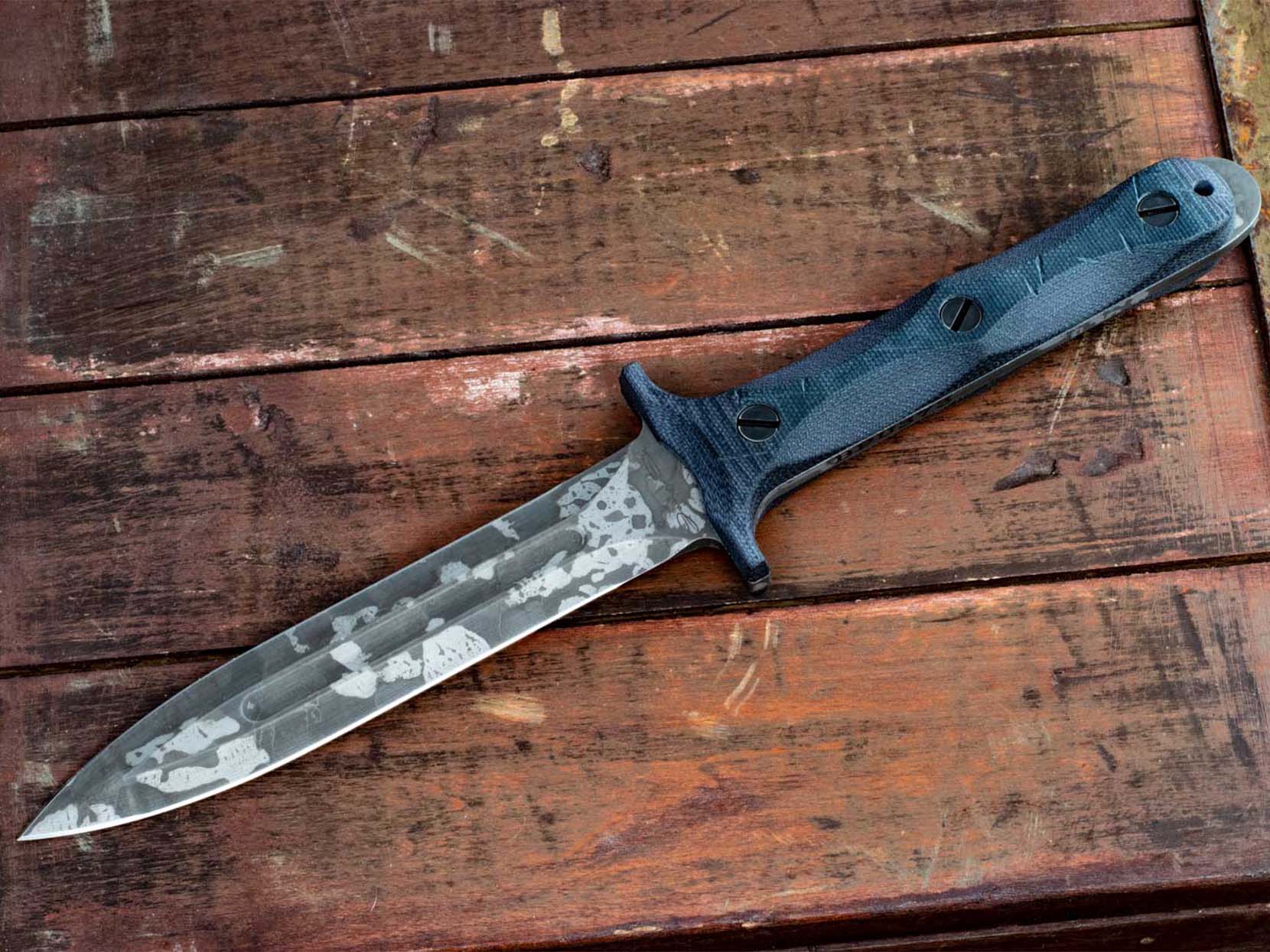 Rick Hinderer Knives "EK" Dagger-Battle Field Pickup-BPU373-CPM 3V-Black Micarta