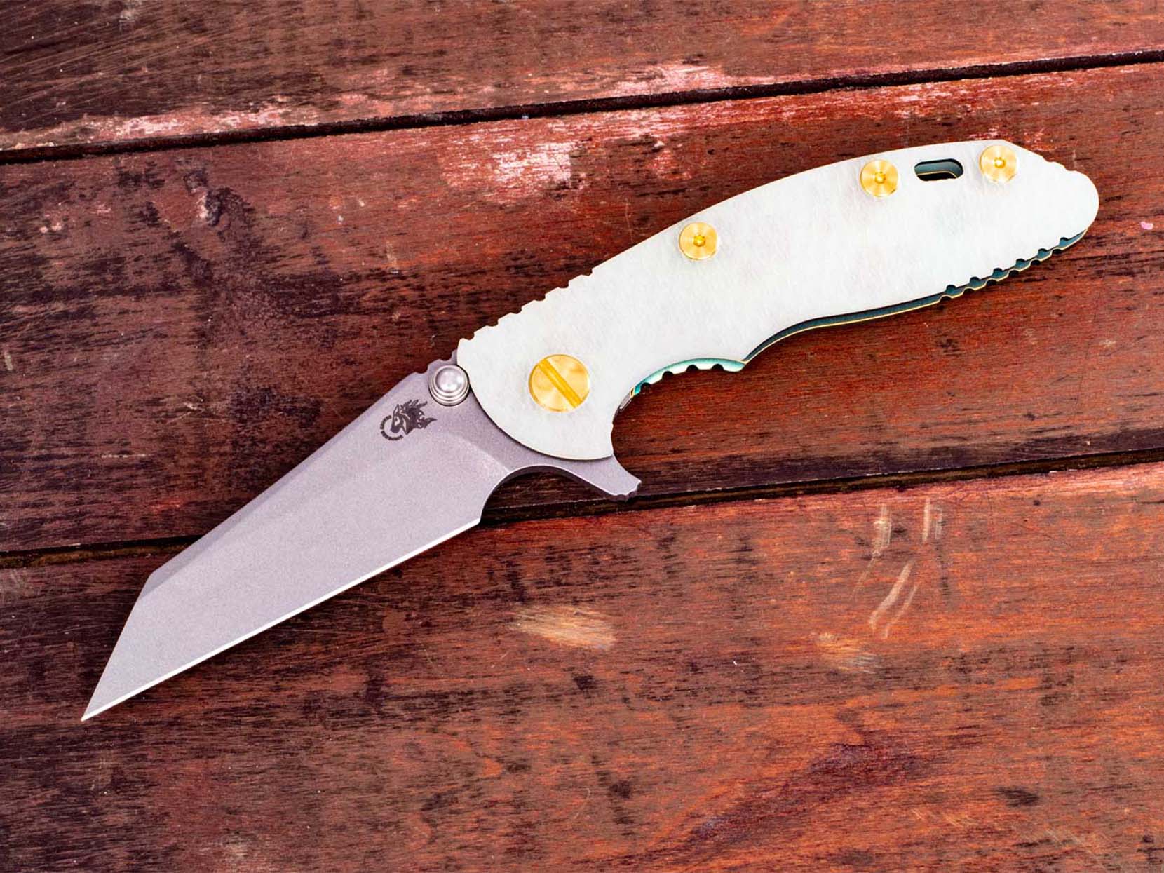 XM-18 3" Wharncliffe-Chaos Paws-Working Finish-Green/Bronze-Translucent G10 XM-18 3" Wharncliffe-Chaos Paws-Working Finish-Green/Bronze-Translucent G10