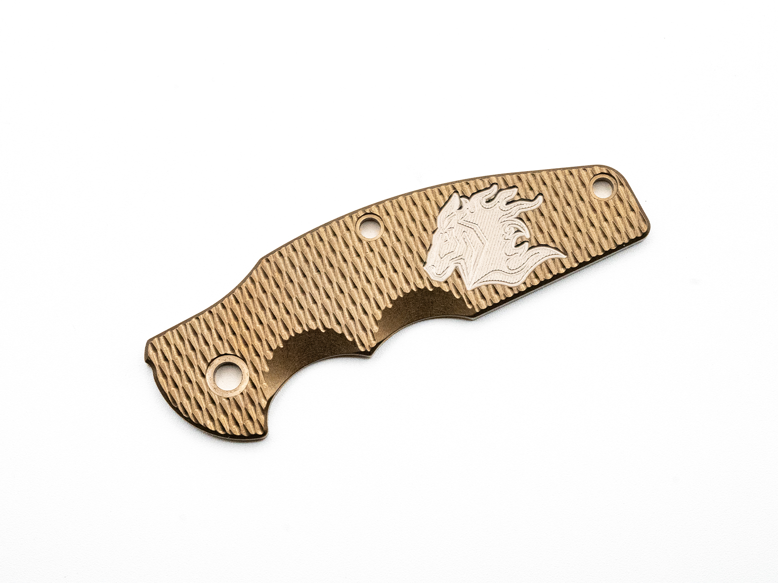 Jurassic Titanium Scale-Milled Horse Head Logo-Textured-Stonewash Bronze-Silver Jurassic Titanium Scale-Milled Horse Head Logo-Textured-Stonewash Bronze-Silver