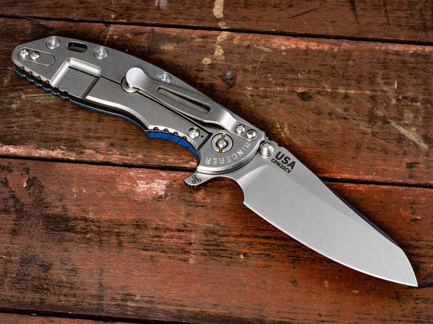 XM-18 3.5" Skinny Sheepsfoot-Stonewash Blue-Blue/Black G10 XM-18 3.5" Skinny Sheepsfoot-Stonewash Blue-Blue/Black G10