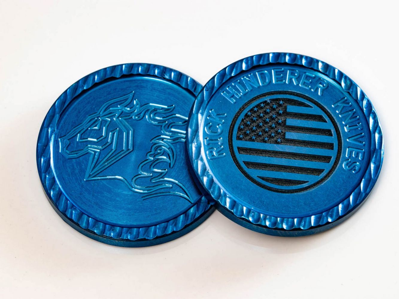 American Flag Titanium Challange Coin_Stonewash Blue American Flag Titanium Challange Coin_Stonewash Blue